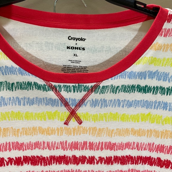 Crayola Pajama Set Men's  Size XL  Striped 2-Piece - Picture 3 of 16